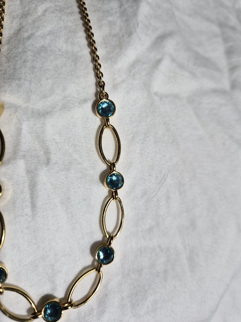 Touchstone Crystal Gold-Tone Necklace with Blue Stones